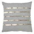 Saro Lifestyle SARO 975.GY18S 18 in. Square Down Filled Button Work Throw Pillow  Grey 975.GY18S